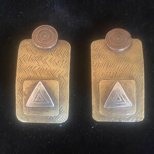 Vintage Geometric Clip On Earrings